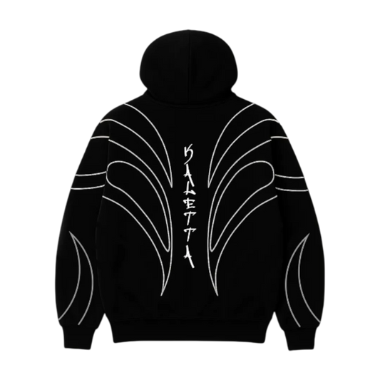 Zip Hoodie Pigeon Leaf Black — Streetwear