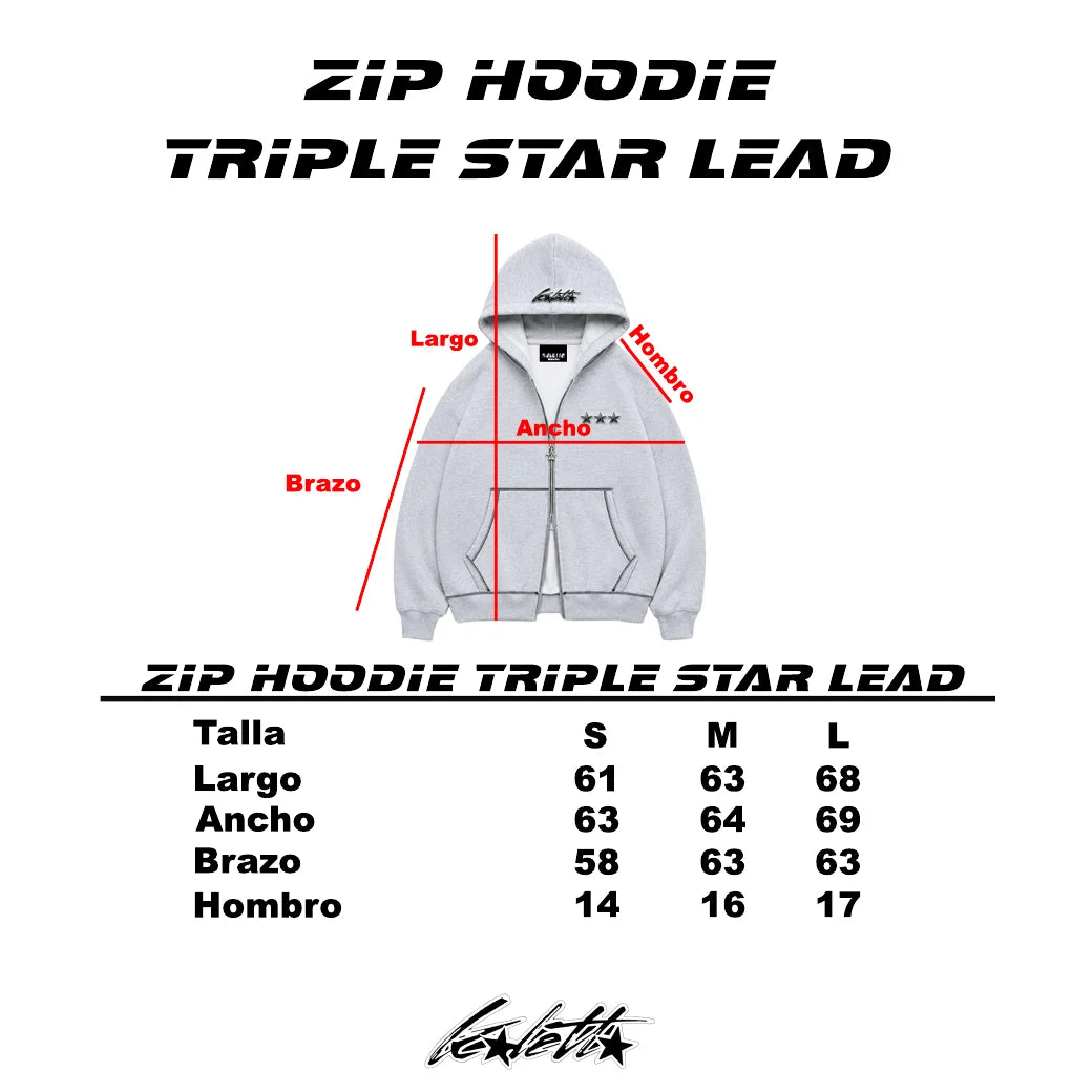Zip Hoodie Triple Star Lead