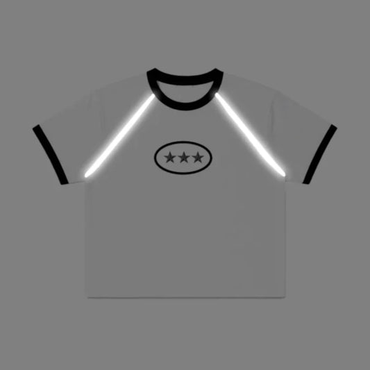 Baby Tee Triple Star White Reflective