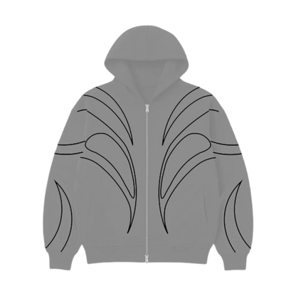 Zip Hoodie Pigeon Leaf Cement — Streetwear