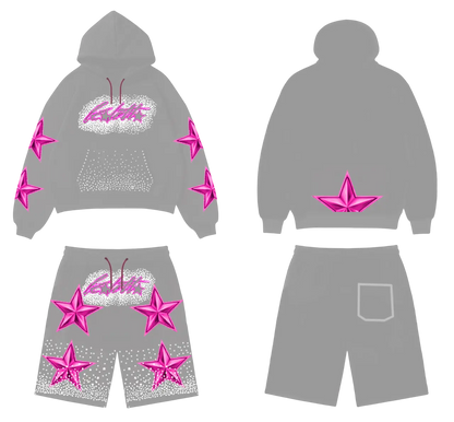 Set Hoodie y Short Dawn Star Drip Rose — Kaletta Kaletta