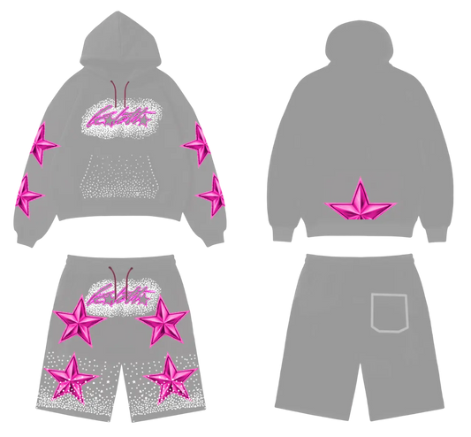 Set Hoodie y Short Dawn Star Drip Rose — Kaletta Kaletta