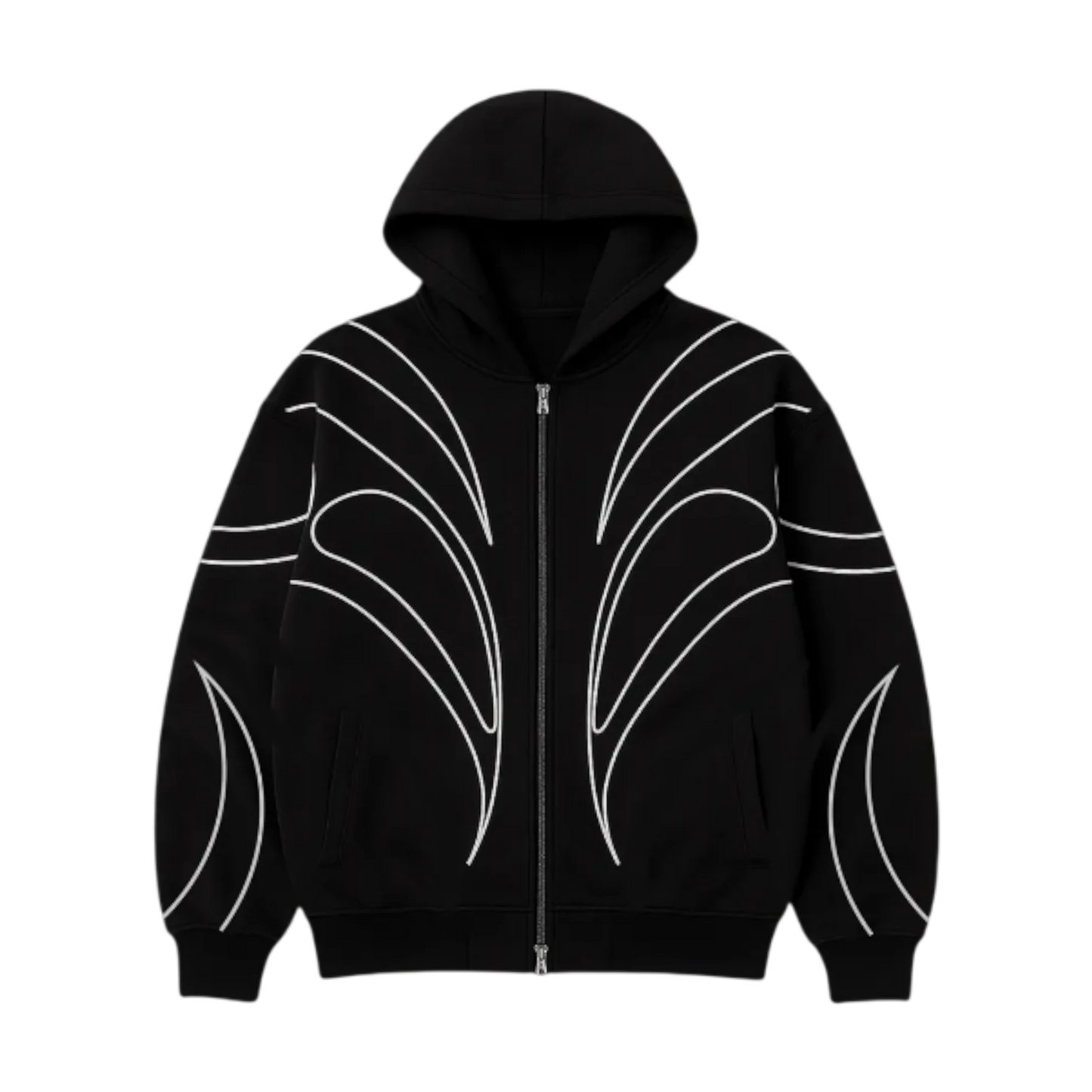 Zip Hoodie Pigeon Leaf Black — Streetwear