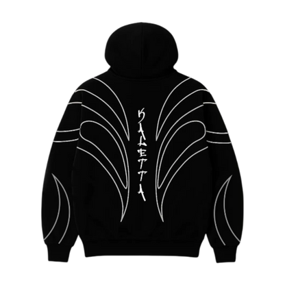 Zip Hoodie Pigeon Leaf Black — Streetwear
