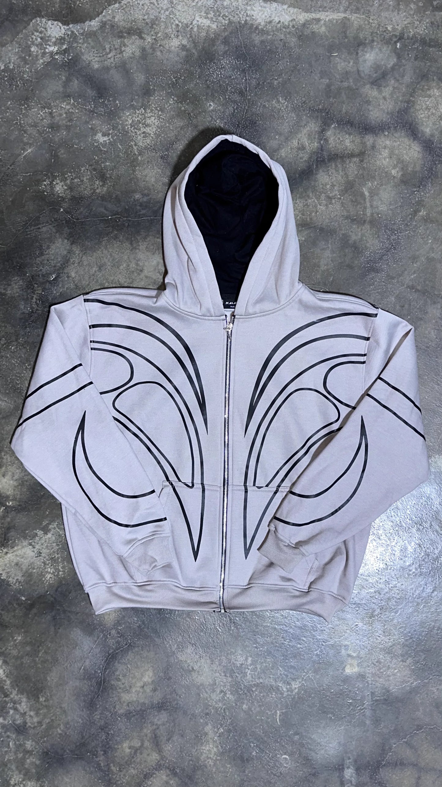 Zip Hoodie Pigeon Leaf Cement — Streetwear