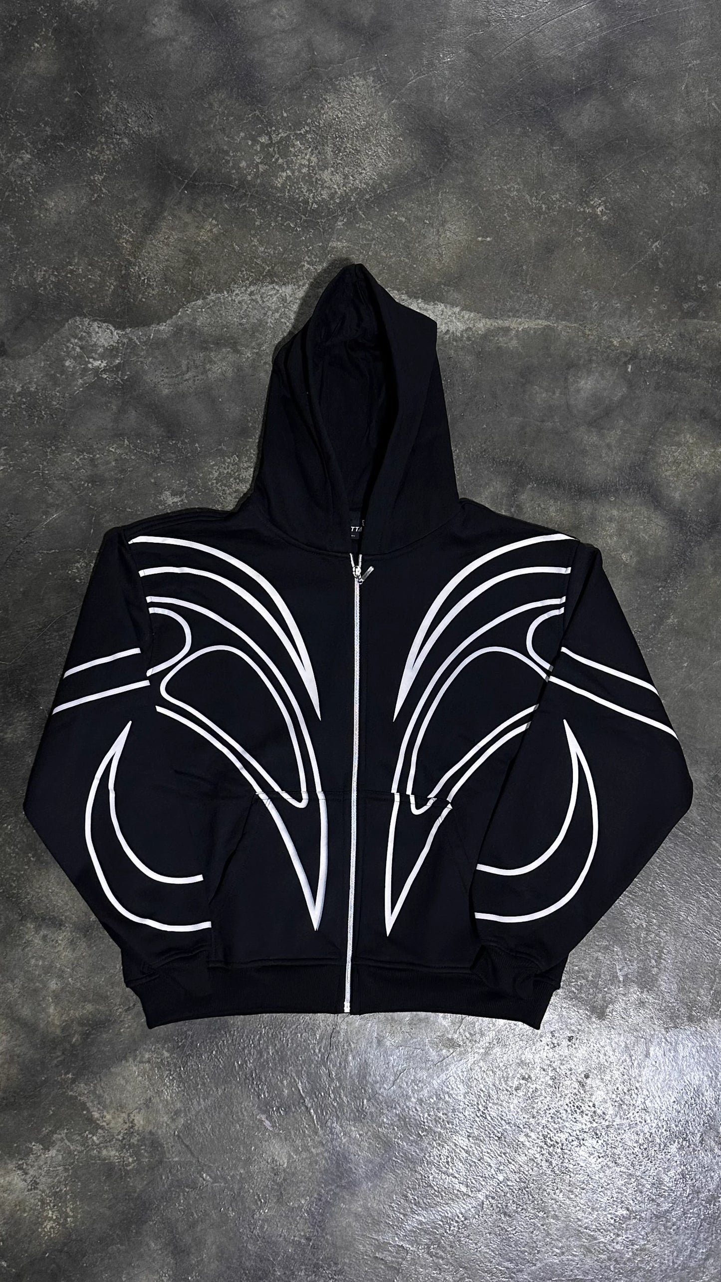 Zip Hoodie Pigeon Leaf Black — Streetwear