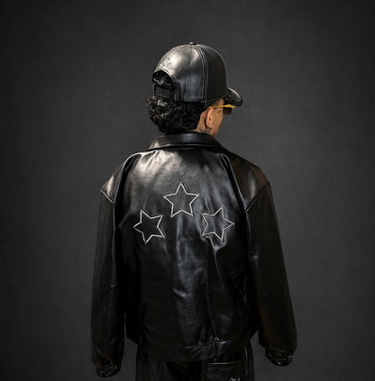 Chaqueta de Cuero Dawn Star — Streetwear