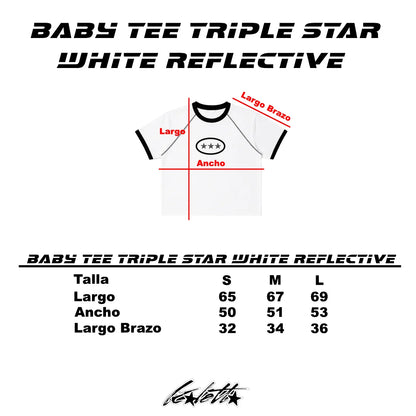 Baby Tee Triple Star White Reflective