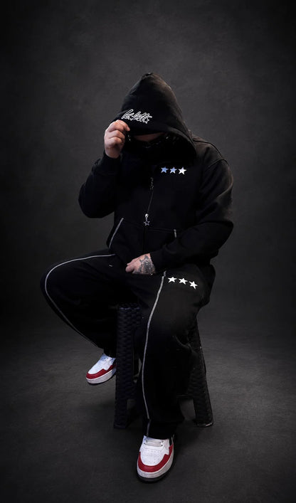 Zip Hoodie Triple Star Black
