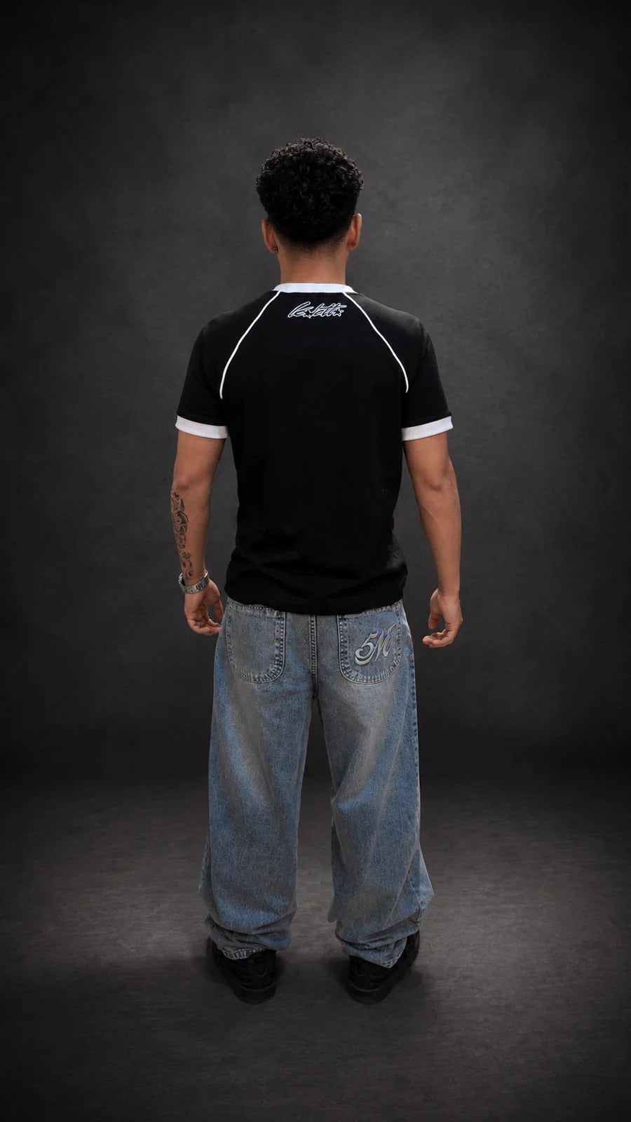 Baby Tee Triple Star Black Reflective