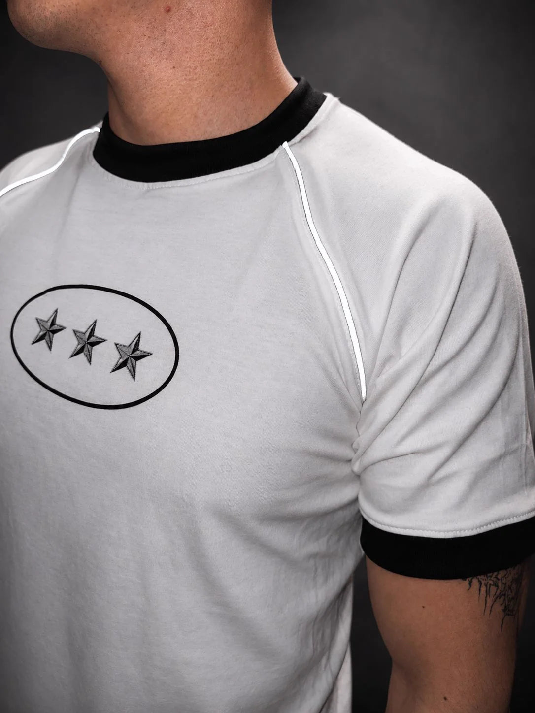 Baby Tee Triple Star White Reflective