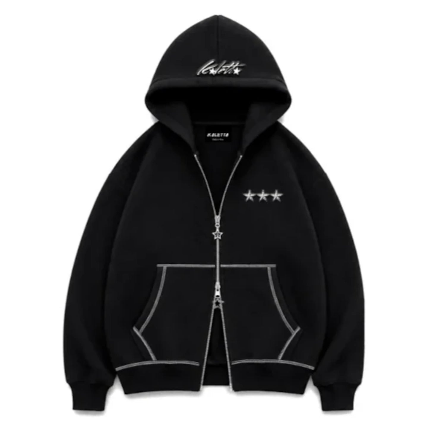 Zip Hoodie Triple Star Black
