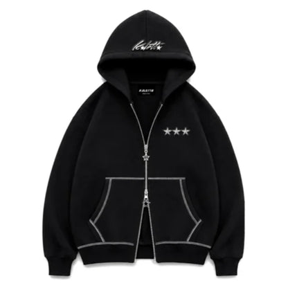 Zip Hoodie Triple Star Black