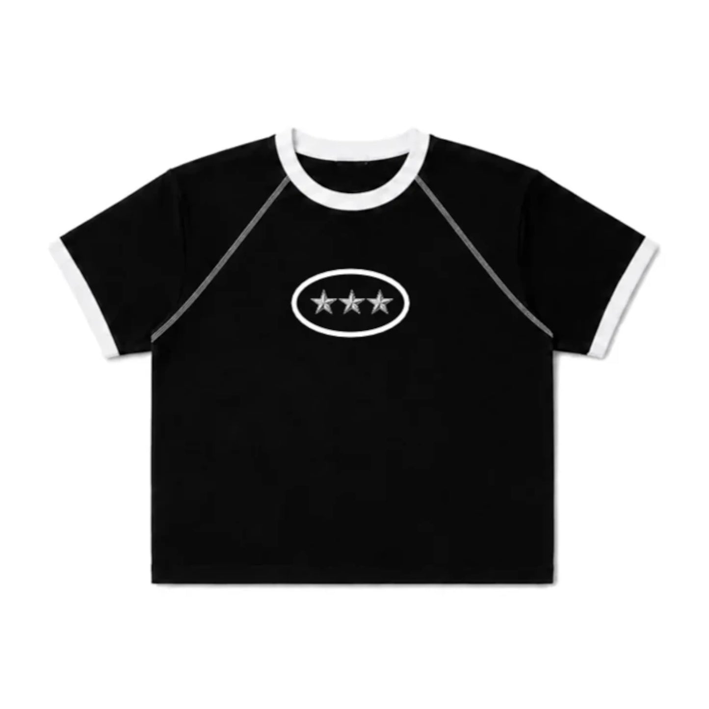 Baby Tee Triple Star Black Reflective