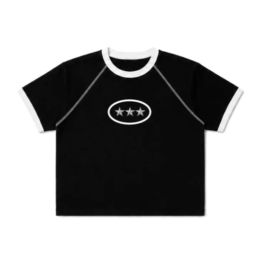 Baby Tee Triple Star Black Reflective