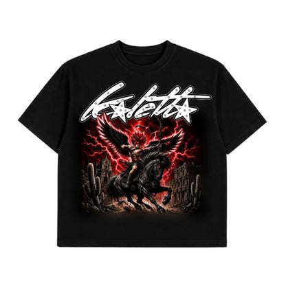 Boxy Fit Triple Star Black Red