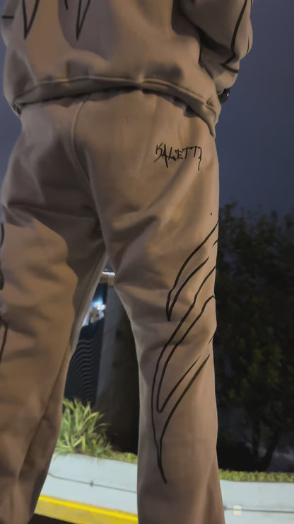 Conjunto Pigeon Leaf Zip Hoodie y Buzo Cement — Streetwear