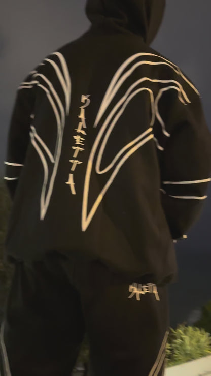 Conjunto Pigeon Leaf Zip Hoodie y Buzo Black — Streetwear