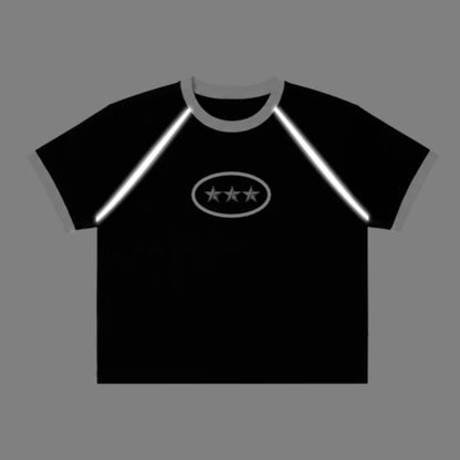 Baby Tee Triple Star Black Reflective